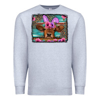 Heather Grey easter floral leopard cow Premium Sweatshirt - Jasminsmagicworld