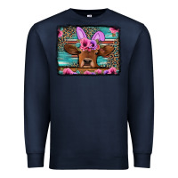 Navy easter floral leopard cow Premium Sweatshirt - Jasminsmagicworld