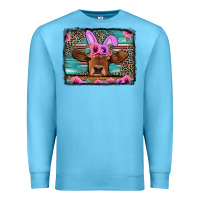 Ocean Blue easter floral leopard cow Premium Sweatshirt - Jasminsmagicworld