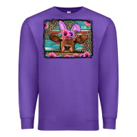 Purple easter floral leopard cow Premium Sweatshirt - Jasminsmagicworld