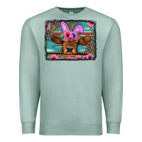 Seafoam easter floral leopard cow Premium Sweatshirt - Jasminsmagicworld