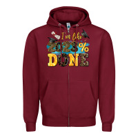 Burgundy i m like 2023 done Zipper Hoodie - AdoDesignShop