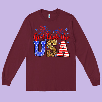 God Bless The Usa Long Sleeve Tee Designed By Neo Western