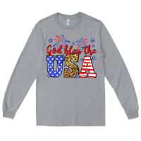 Heather Grey God bless the USA Long Sleeve Tee - Neo Western