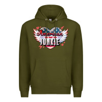 Army Green American junkie Premium Hoodie - NancyCooperArtShop