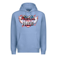 Colony Blue American junkie Premium Hoodie - NancyCooperArtShop