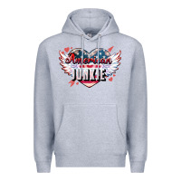 Heather Grey American junkie Premium Hoodie - NancyCooperArtShop