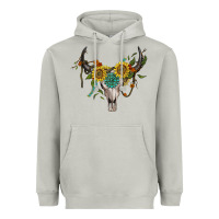 Moon Dust boho bullskull with sunflower and gemstone Heavyweight Hoodie - Artiststas