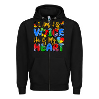 Black i am his voice he is my heart Zipper Hoodie - JahusDesignShop
