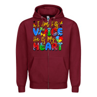 Burgundy i am his voice he is my heart Zipper Hoodie - JahusDesignShop