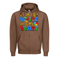Chestnut i am his voice he is my heart Zipper Hoodie - JahusDesignShop