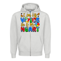 Dove Grey i am his voice he is my heart Zipper Hoodie - JahusDesignShop