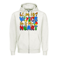 Oatmeal Heather i am his voice he is my heart Zipper Hoodie - JahusDesignShop