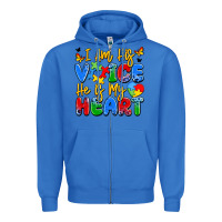I Am His Voice He Is My Heart Zipper Hoodie | Teevron