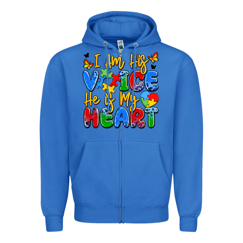 I Am His Voice He Is My Heart Zipper Hoodie by JahusDesignShop | Teevron