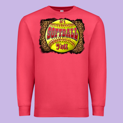 It's Softball Y'all Premium Sweatshirt Designed By Lillyallendesigns