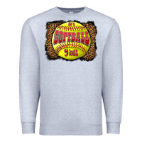 Heather Grey it's softball y'all Premium Sweatshirt - LillyAllenDesigns