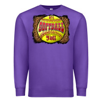 Purple it's softball y'all Premium Sweatshirt - LillyAllenDesigns
