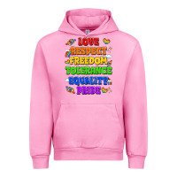 Fuchsia Pink love respect freedom tolerance equality pride Urban Hoodie - LillyAllenDesigns