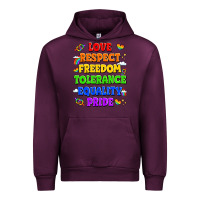 Mauve Wine love respect freedom tolerance equality pride Urban Hoodie - LillyAllenDesigns