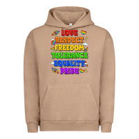 Pigment Burro love respect freedom tolerance equality pride Urban Hoodie - LillyAllenDesigns
