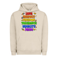 Pigment French Oak love respect freedom tolerance equality pride Urban Hoodie - LillyAllenDesigns