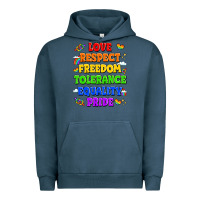 Pigment Midnight Navy love respect freedom tolerance equality pride Urban Hoodie - LillyAllenDesigns