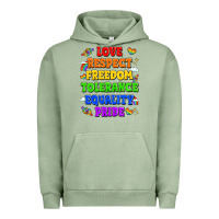 Pigment Oil Green love respect freedom tolerance equality pride Urban Hoodie - LillyAllenDesigns