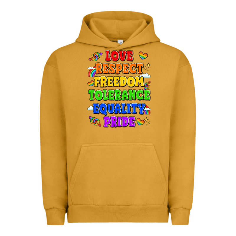 Love Respect Freedom Tolerance Equality Pride Urban Hoodie by LillyAllenDesigns | Teevron