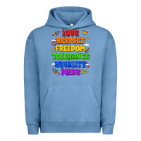 Pigment Pebble Blue love respect freedom tolerance equality pride Urban Hoodie - LillyAllenDesigns