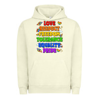 Pigment Pistachio love respect freedom tolerance equality pride Urban Hoodie - LillyAllenDesigns