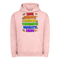 Pigment Salmon love respect freedom tolerance equality pride Urban Hoodie - LillyAllenDesigns