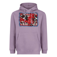 Lavender bandana cowhide denim background Heavyweight Hoodie - AdoDesignShop