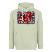 Matcha bandana cowhide denim background Heavyweight Hoodie - AdoDesignShop