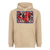 Mushroom bandana cowhide denim background Heavyweight Hoodie - AdoDesignShop