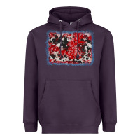 Plum bandana cowhide denim background Heavyweight Hoodie - AdoDesignShop