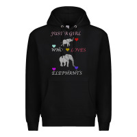 Black Just A Girl Who Loves Elephants Premium Hoodie - Bettercallsaul