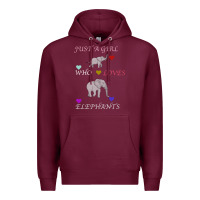Burgundy Just A Girl Who Loves Elephants Premium Hoodie - Bettercallsaul
