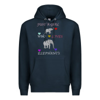 Navy Just A Girl Who Loves Elephants Premium Hoodie - Bettercallsaul