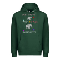Sports Green Just A Girl Who Loves Elephants Premium Hoodie - Bettercallsaul