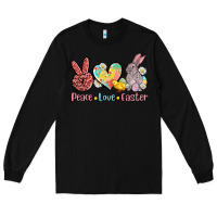Black peace love easter Long Sleeve Tee - AdoDesignShop