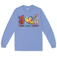 Colony Blue peace love easter Long Sleeve Tee - AdoDesignShop