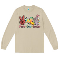 Mushroom peace love easter Long Sleeve Tee - AdoDesignShop