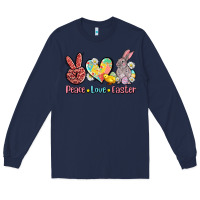 Navy peace love easter Long Sleeve Tee - AdoDesignShop