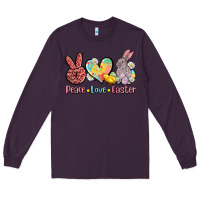 Plum peace love easter Long Sleeve Tee - AdoDesignShop