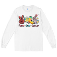 White peace love easter Long Sleeve Tee - AdoDesignShop