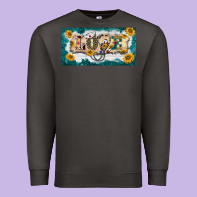 Western Love Nurse License Plate Template Premium Sweatshirt Designed By Barkaloodesign