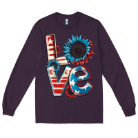 Plum Love 4th of July Long Sleeve Tee - CowGirlArtShop