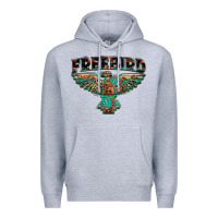 Heather Grey aztec free bird Premium Hoodie - NancyCooperArtShop