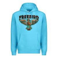 Ocean Blue aztec free bird Premium Hoodie - NancyCooperArtShop